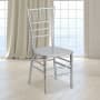 Roseto 16" Wide Resin Stacking Chiavari Wedding Reception Buffet Chair Silver