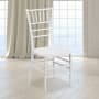 Roseto 16" Wide Resin Stacking Chiavari Wedding Reception Buffet Chair White