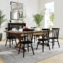 Roseto Kira 96" Wide Pine Wood Dining Table with X Legs Antique Rustic