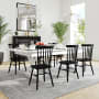 Roseto Kira 96" Wide Pine Wood Dining Table with X Legs Antique Rustic White