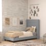 Roseto Miltiades Twin Wood Platform Bed Frame with Slatted Supports Gray