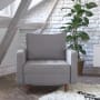 Roseto Anwen 33" Wide Wood Framed Linen Accent Chair Slate Gray
