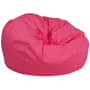 Roseto Large 42" Solid Color Refillable Oversized Bean Bag Chair Hot Pink