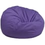 Roseto Large 42" Solid Color Refillable Oversized Bean Bag Chair Purple