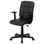 Roseto 23 Inch Wide Vinyl Swivel Task Chair with Arms Black