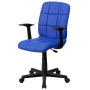 Roseto 23 Inch Wide Vinyl Swivel Task Chair with Arms Blue