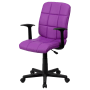 Roseto 23 Inch Wide Vinyl Swivel Task Chair with Arms Purple