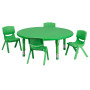 Roseto Five Piece Plastic Framed Classroom Set Green