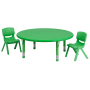 Roseto Three Piece Plastic Framed Classroom Set Green