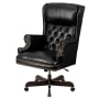 Roseto 27 Inch Wide LeatherSoft Blend Executive Swivel Chair with Arms Black