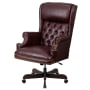 Roseto 27 Inch Wide LeatherSoft Blend Executive Swivel Chair with Arms Burgundy