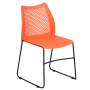 Roseto Hercules 17-3/4 Inch Wide Metal Framed Stackable Occasional Chair Orange