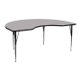 Roseto 48 Inch Wide Steel Framed Wood Top Adjustable Activity Table Gray