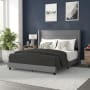 Roseto Miltiades Queen Wood Platform Bed Frame with Slatted Supports Gray