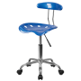 Roseto 17" Wide Metal Swivel Office Chair with Tractor Seat Bright Blue