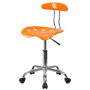 Roseto 17" Wide Metal Swivel Office Chair with Tractor Seat Orange