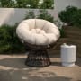 Roseto Papasan 38" Wide Metal Framed Foam Lounge Chair Brown / Beige