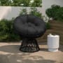 Roseto Papasan 38" Wide Metal Framed Foam Lounge Chair Black / Black