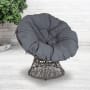 Roseto Papasan 38" Wide Metal Framed Foam Lounge Chair Rich Gray