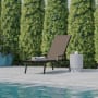 Roseto Carola 23" Wide Steel Framed Fabric and Steel Chaise Chair with Arm Rests Black / Brown