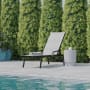 Roseto Carola 23" Wide Steel Framed Fabric and Steel Chaise Chair with Arm Rests Black / Gray