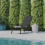 Roseto Carola 23" Wide Steel Framed Fabric and Steel Chaise Chair with Arm Rests Black / Black