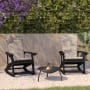 Roseto Euxenus 30" Wide Two Piece Poly Resin and Polypropylene Rocking Chair Set Black / Cream