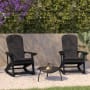 Roseto Euxenus 30" Wide Two Piece Poly Resin and Polypropylene Rocking Chair Set Black / Gray