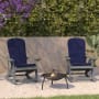 Roseto Euxenus 30" Wide Two Piece Poly Resin and Polypropylene Rocking Chair Set Gray / Blue