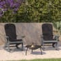 Roseto Euxenus 30" Wide Two Piece Poly Resin and Polypropylene Rocking Chair Set Gray / Gray