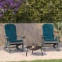 Roseto Euxenus 30" Wide Two Piece Poly Resin and Polypropylene Rocking Chair Set Gray / Teal