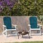 Roseto Euxenus 30" Wide Two Piece Poly Resin and Polypropylene Rocking Chair Set White / Teal