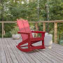Roseto Malleolus 29" Wide Polystyrene Rocking Chair Red