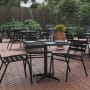 Roseto Delcina 32" Square Metal Top Aluminum Dining Table Black