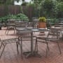 Roseto Delcina 32" Square Metal Top Aluminum Dining Table Bronze