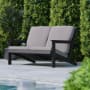 Roseto Keyla 54" Wide Polystyrene Outdoor Loveseat Black / Gray