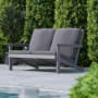 Roseto Keyla 54" Wide Polystyrene Outdoor Loveseat Gray / Gray