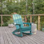 Roseto Jean 30" Wide Polyethylene Rocking Chair Blue