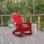 Roseto Jean 30" Wide Polyethylene Rocking Chair Red