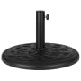 Roseto Universal Cement Patio Outdoor 19.25" Round Umbrella Base with Weatherproof Polymer Coating - For Poles 1.38" - 1.96" Diameter Black