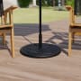 Roseto Universal Cement Patio Outdoor 19.25" Round Umbrella Base with Weatherproof Polymer Coating - For Poles 1.38" - 1.96" Diameter Bronze