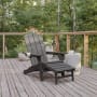 Roseto Jean 34" Wide Polyethylene Adirondack Chair Gray