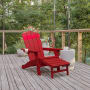 Roseto Jean 34" Wide Polyethylene Adirondack Chair Red