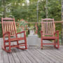 Roseto 26" Wide Two Piece Polystyrene Rocking Chair Set Red
