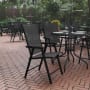 Roseto Mercurius 21" Wide Two Piece Metal Framed Textilene Fabric Dining Chair Set Black