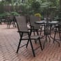 Roseto Mercurius 21" Wide Two Piece Metal Framed Textilene Fabric Dining Chair Set Brown