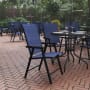 Roseto Mercurius 21" Wide Two Piece Metal Framed Textilene Fabric Dining Chair Set Navy