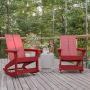 Roseto Malleolus 29" Wide Two Piece Polystyrene Rocking Chair Set Red