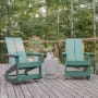 Roseto Malleolus 29" Wide Two Piece Polystyrene Rocking Chair Set Sea Foam