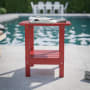 Roseto Jean 17" Wide Plastic Top Polyethylene Accent Table Red